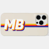 Retrostrepen gepersonaliseerd Initiaal monogram Case-Mate iPhone Case (Achterkant (horizontaal))