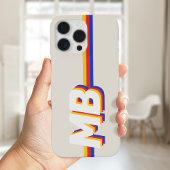 Retrostrepen gepersonaliseerd Initiaal monogram Case-Mate iPhone Case