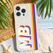 Retrostrepen gepersonaliseerd Initiaal monogram Case-Mate iPhone Case