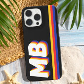 Retrostrepen gepersonaliseerd Initiaal monogram Case-Mate iPhone Case