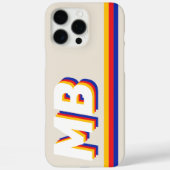 Retrostrepen gepersonaliseerd Initiaal monogram Case-Mate iPhone Case (Achterkant)
