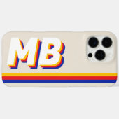 Retrostrepen gepersonaliseerd Initiaal monogram Case-Mate iPhone Case (Achterkant (horizontaal))