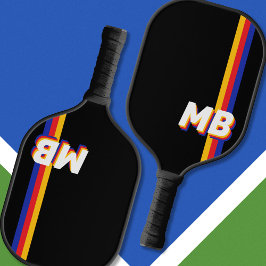 Retrostrepen gepersonaliseerd Initiaal monogram Pickleball Paddle