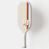Retrostrepen gepersonaliseerd Initiaal monogram Pickleball Paddle (Links)