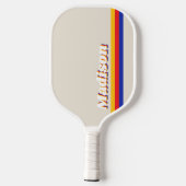 Retrostrepen gepersonaliseerd monogram pickleball paddle (Achterkant)