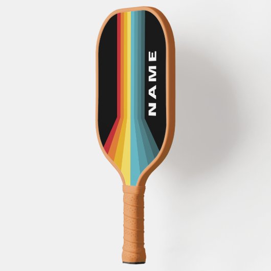 Retrostrepen gepersonaliseerd pickleball paddle (Links)