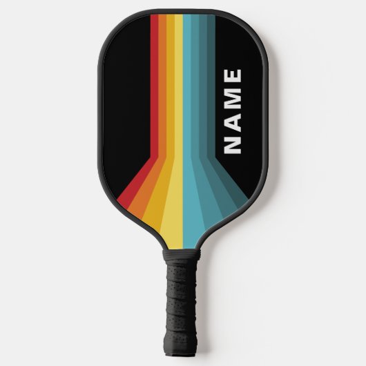 Retrostrepen gepersonaliseerd pickleball paddle (Achterkant)