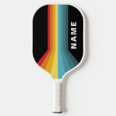 Retrostrepen gepersonaliseerd pickleball paddle (Achterkant)