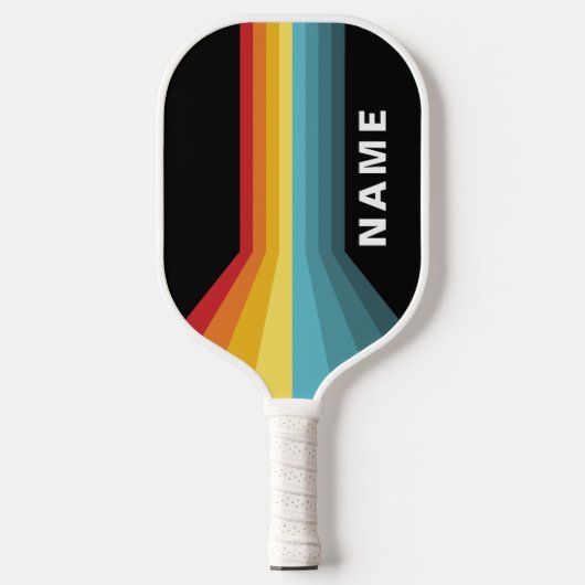 Retrostrepen gepersonaliseerd pickleball paddle (Voorkant)