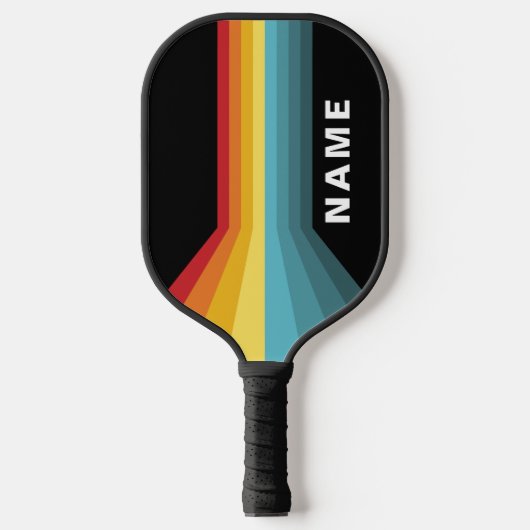 Retrostrepen gepersonaliseerd pickleball paddle (Voorkant)