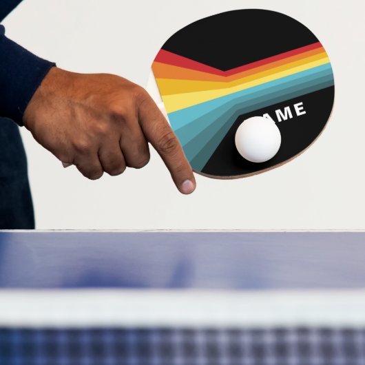 Retrostrepen gepersonaliseerd tafeltennisbatje (Insitu)