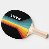 Retrostrepen gepersonaliseerd tafeltennisbatje (Zijkant)
