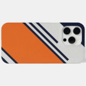 Retrostrepen in blauw Sinaasappel Case-Mate iPhone Case (Achterkant (horizontaal))