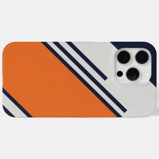 Retrostrepen in blauw Sinaasappel Case-Mate iPhone Case (Achterkant (horizontaal))