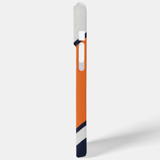 Retrostrepen in blauw Sinaasappel Case-Mate iPhone Case (Achterkant / Links)