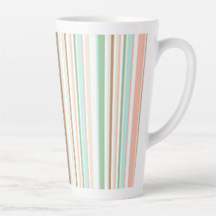 Retrostrepen in pastelkleuren latte mok