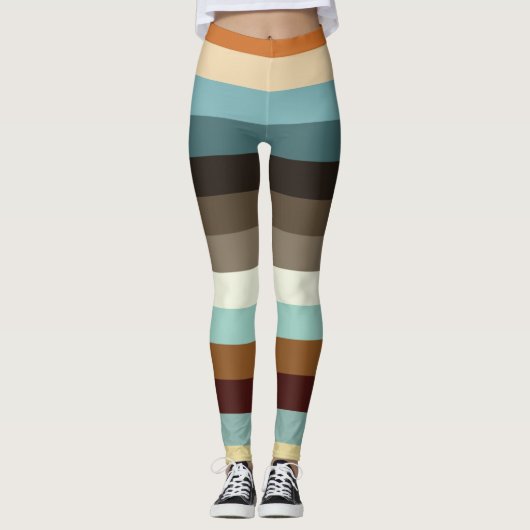 Retrostrepen Leggings (Voorkant)