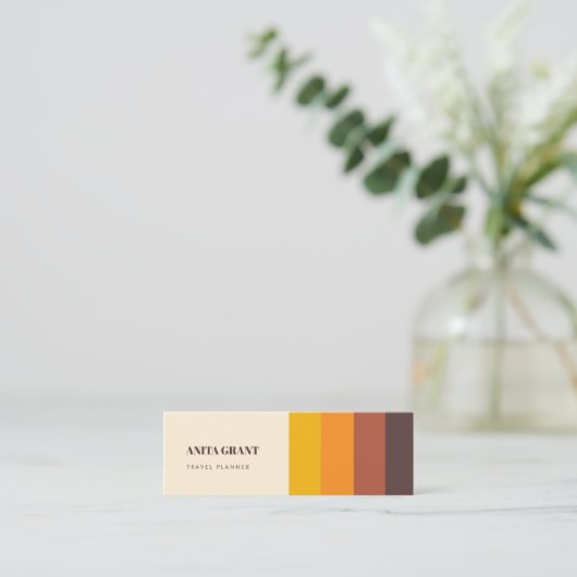 Retrostrepen met vintage mini visitekaartje (Staand voorkant)