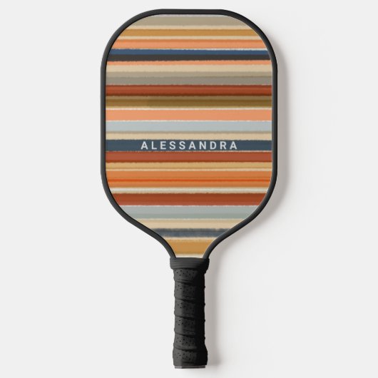 Retrostrepen monogram  sunset waterverf pickleball paddle (Voorkant)