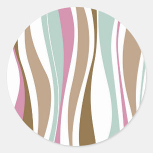 Retrostrepen Ronde Sticker