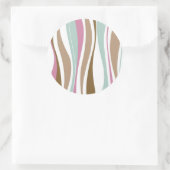 Retrostrepen Ronde Sticker (Tas)