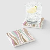 Retrostrepen Stenen Onderzetter (Zijkant)