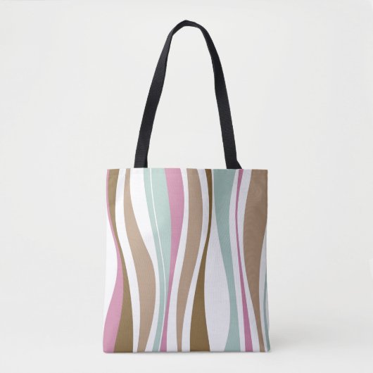 Retrostrepen Tote Bag (Voorkant)
