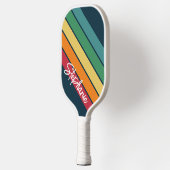 Retrostripe patroonregenboog - Script Name Pickleball Paddle (Links)