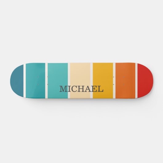 Retrostripes monogram persoonlijk skateboard (Horizontaal)