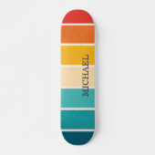 Retrostripes monogram persoonlijk skateboard (Voorkant)