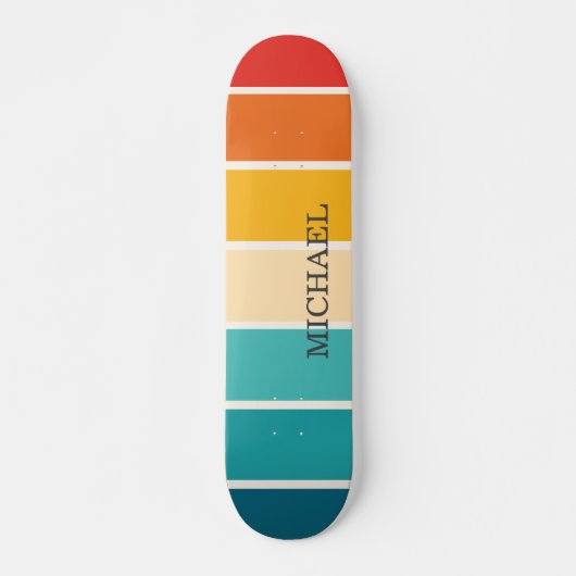 Retrostripes monogram persoonlijk skateboard (Voorkant)