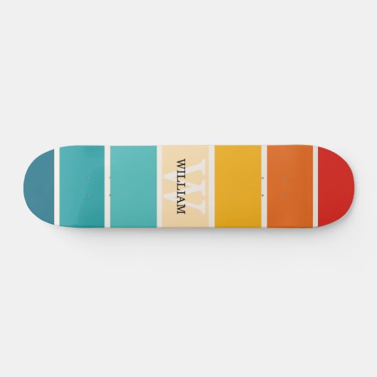 Retrostripes monogram persoonlijk skateboard (Horizontaal)