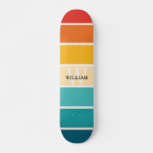 Retrostripes monogram persoonlijk skateboard (Voorkant)