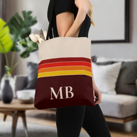 Retrostripes monogram tote bag