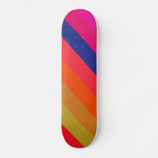 Retrostripes, vers, kleurrijk, skateboard (Voorkant)