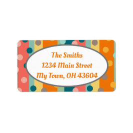  Retrostrips en Stippen Oranje rendement Etiket