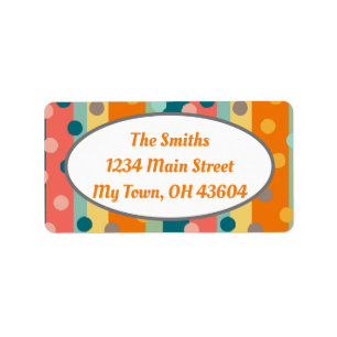  Retrostrips en Stippen Oranje rendement Etiket