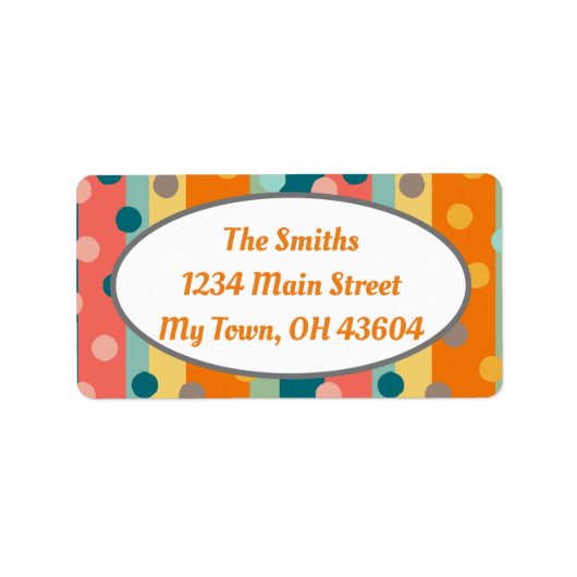 Retrostrips en Stippen Oranje rendement Etiket (Voorkant)