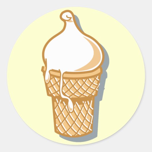 retrostroopwafelijsje ronde sticker (Voorkant)