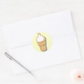 retrostroopwafelijsje ronde sticker (Envelop)