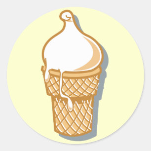 retrostroopwafelijsje ronde sticker
