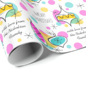 Retrostructuur Baubles 2 Tekst verpakkingspapier Cadeaupapier (Rol Hoek)