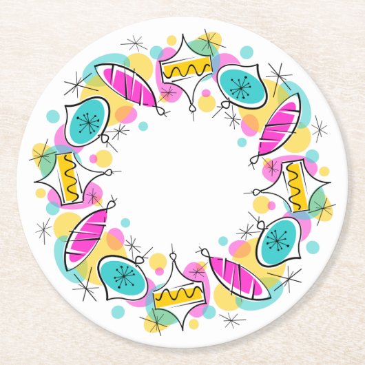 Retrostructuur Baubles Cirkel onderzetter rond (Voorkant)