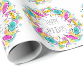 Retrostructuur Baubles Cirkelverpakkingspapier Fee Cadeaupapier (Rol Hoek)