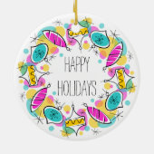 Retrostructuur Baubles Cirkelvormige Feestdagen or Keramisch Ornament (Achterkant)