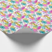 Retrostructuur Baubles Meervoudig verpakkingspapie Cadeaupapier (Hoek)