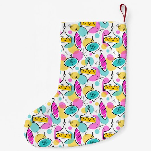 Retrostructuur Baubles Multi-stocker 2 zijkant Kleine Kerstsok (Achterkant)