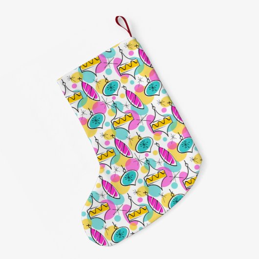 Retrostructuur Baubles Multi-stocker 2 zijkant Kleine Kerstsok (Achterkant (Hangend))