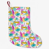 Retrostructuur Baubles Multi-stocker 2 zijkant Kleine Kerstsok (Voorkant)