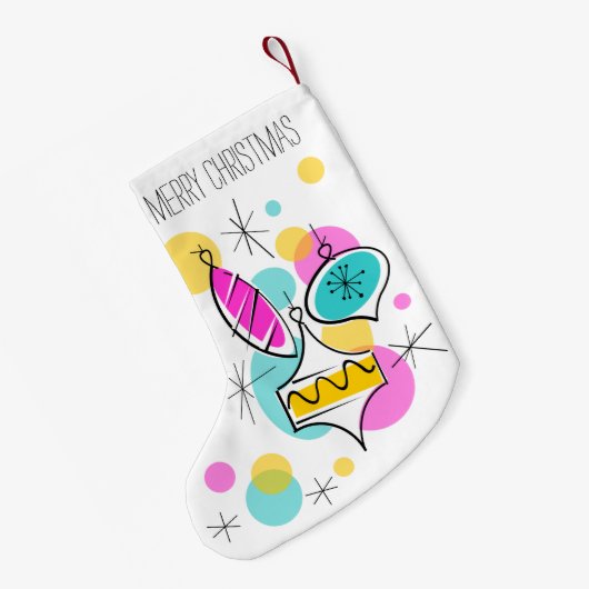 Retrostructuur Baubles Tekst met twee zijden Kleine Kerstsok (Achterkant (Hangend))